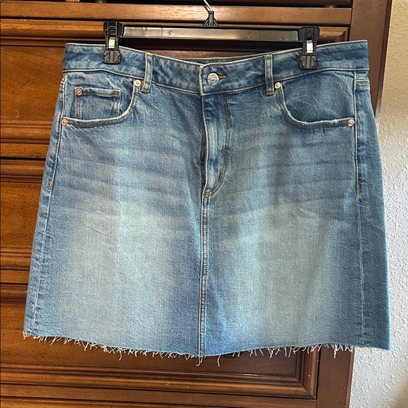LOFT Dresses & Skirts - LoftRaw Hem Denim Mini Skirt